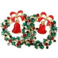 thumbnail image 2 of Gymnture Xmas Enamel Wreath Earrings Rhinestone Bow Bell Dangle Crystal Jewelry, 2 of 11