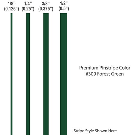 - 1/8“ inch wide PREMIUM Pinstripes. / FOREST GREEN / 12' Vinyl Stripes / car truck auto vehicle door boat bike motorcycle van sticker pinstriping tape strip custom decal / By 1060 Graphics.