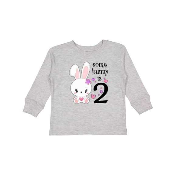 Inktastic Somebunny is Two-second Birthday Bunny Boys or Girls Long Sleeve Toddler T-Shirt