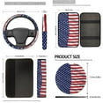 thumbnail image 5 of Uorisanigo American Flag Car Front Back Seat Covers Full Set with Seatbelt Pads Coasters Steering Wheel Protector Headrest Cushion Shift Knob Handbrake Cover Center Console Cover Key Chains,18 Pack, 5 of 7