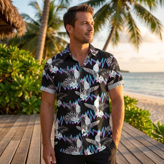 Neff Wyld Things Woven Pattern Button-Up Shirt, Men's