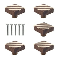 Mascot Hardware Fusion Striped 1-3/10 In. (33Mm) Cream & Brown Cabinet Knob - Pack of 5