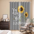 thumbnail image 3 of Kitchen Curtains 84 Inch Length 2 Panels, Sunflowers Grommets Window Treatment Curtain, Modern Bee You Are My Sunshine Grey Thermal Curtains Drapes for Living Room/Bathroom, 3 of 9