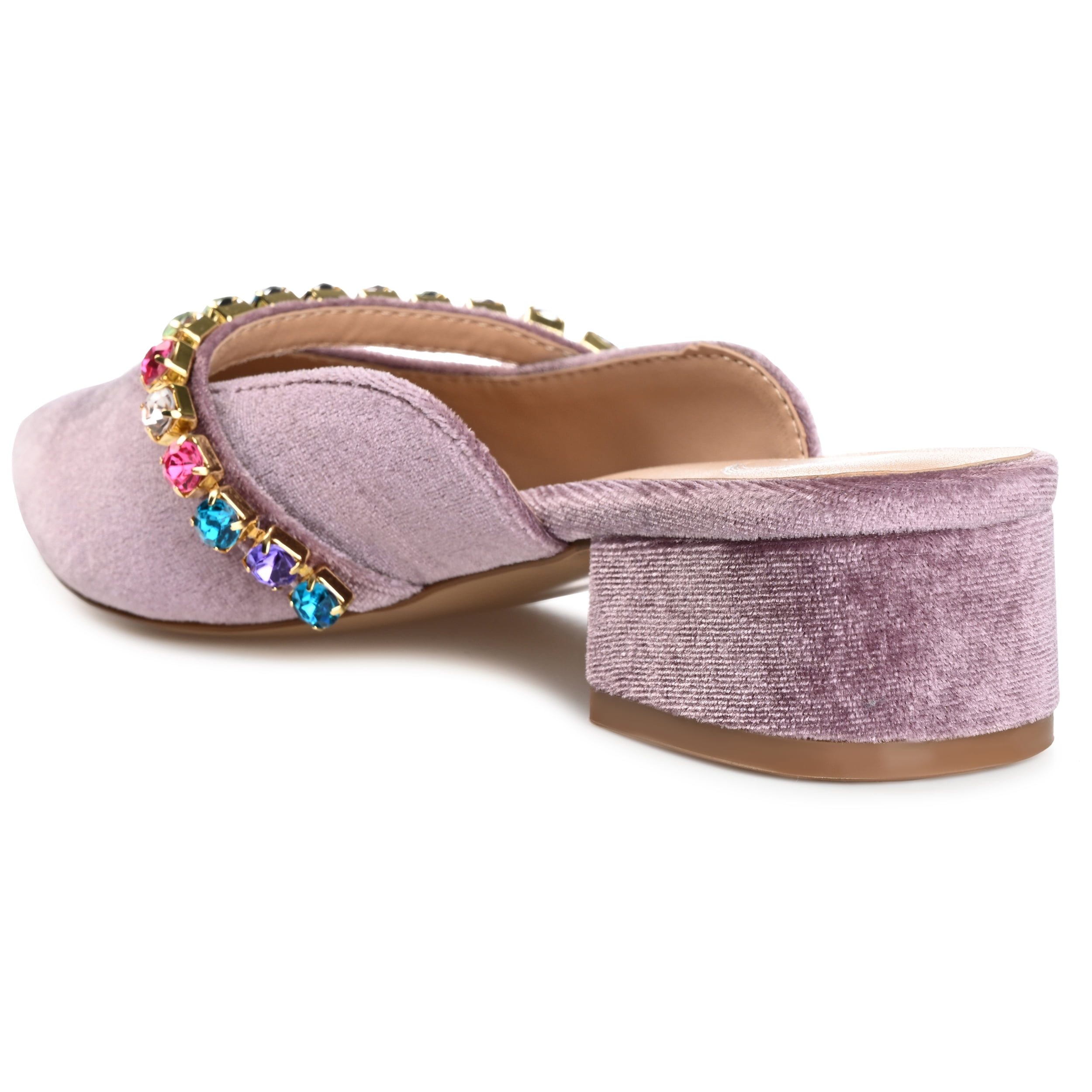 Journee Womens Jewel Mules Pointed Toe Slip On Evening Dress Flats