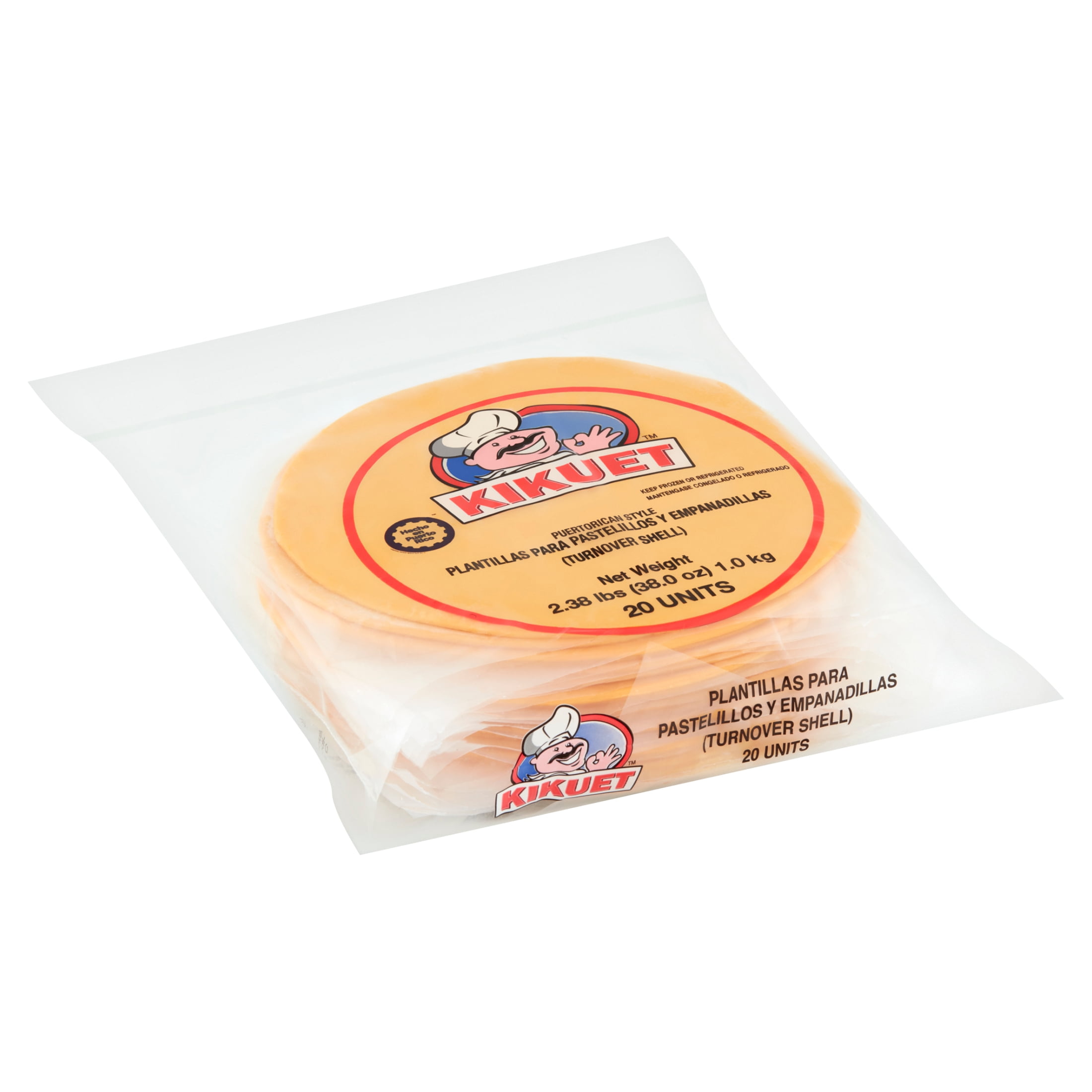 Kikuet Puertorican Style Turnover Shells, 38.0 oz, 20 Count (Frozen)