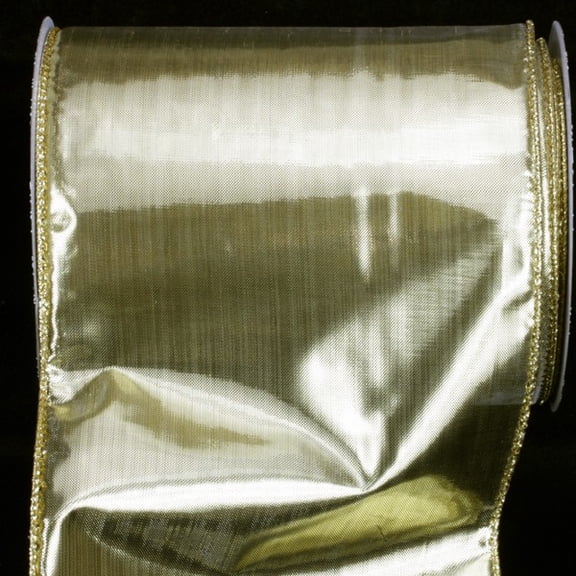 The Ribbon People Gold Solid Wire Edged Craft Ribbon 6" x 20 Yards