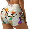 thumbnail image 2 of Fotbe Black African Woman Seamless Shorts, Womens Workout Shorts High Waist Stretch Booty Short for Gym/Yoga/Running/Biking-Small, 2 of 9