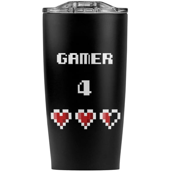 Gamer 4 Life Stainless Steel 20 oz Travel Tumbler, Vacuum Insulated & Double Wall with Leakproof Sliding Lid | Great for Coffee/Hot Drinks and Cold Beverages