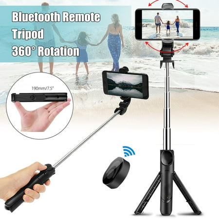 INSMA 3-IN-1 Extendable Selfie Stick 7.5''-26.8'' + bluetooth Remote Control Shutter + Handheld Monopod Tripod Mount for iPhone & Android Universal (Best Selfie Stick For Iphone And Android)