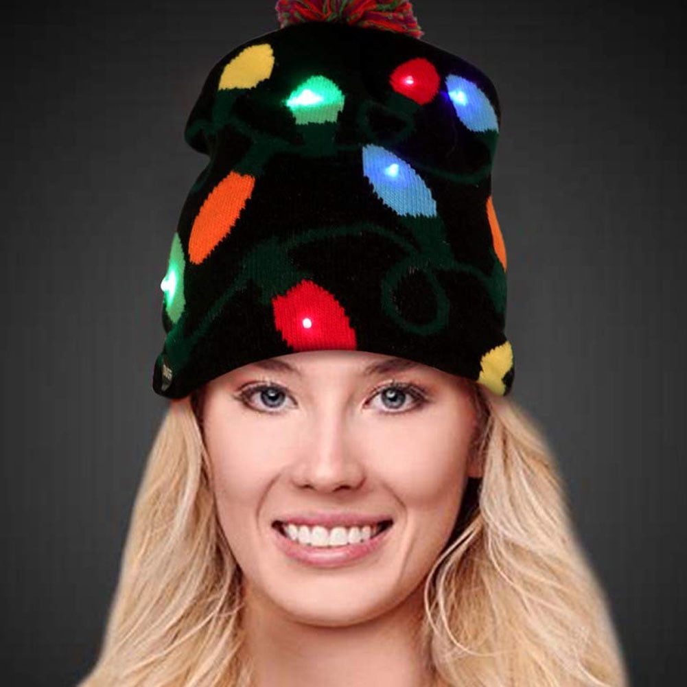LED Light-Up Christmas Hat with 10 