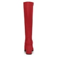 thumbnail image 5 of BLISSFUL STEP Women's Knee High Boots Side Zipper Faux Suede Block Chunky Heels Red 9, 5 of 8