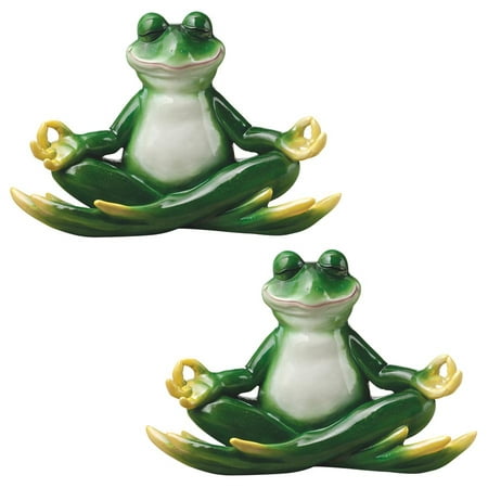 Design Toscano Strike a Pose Zen Yoga Frog Statue - Set of 2