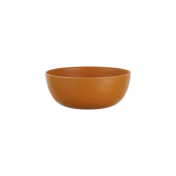 Mainstays 38 oz Plastic Cereal Bowl, Etched Gingerbread House, Gold