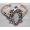 thumbnail image 4 of LBG British Made Solid 10k Rose Gold ring with Natural Opal & Tanzanite Womens Engagement Ring - 33 size options - Size 9.75, 4 of 5