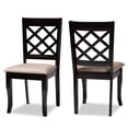 thumbnail image 2 of Baxton Studio Verner Modern and Contemporary Sand Fabric Upholstered Dark Brown Finished 2-Piece Wood Dining Chair Set, 2 of 8