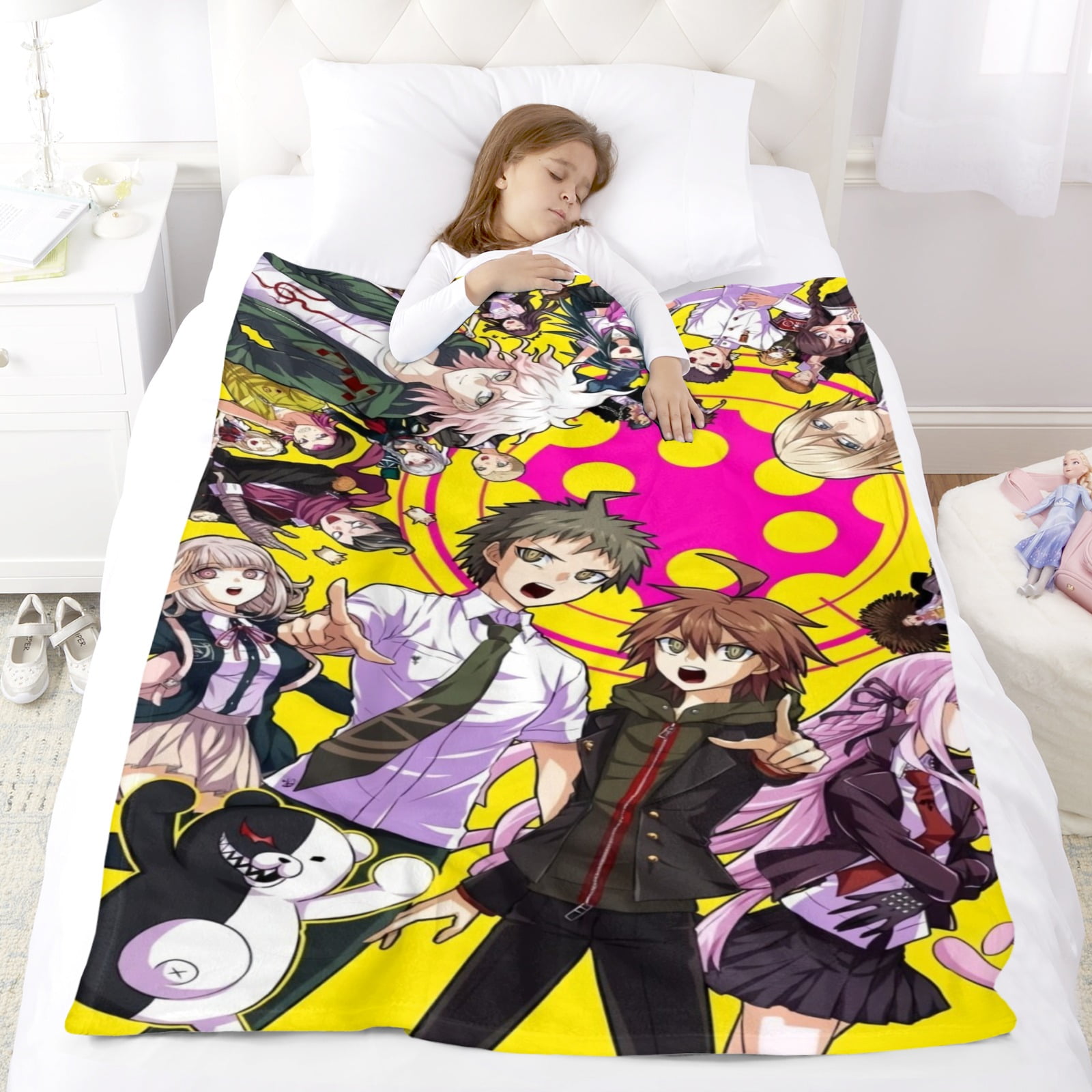 danganronpa Throw Blanket Gifts for Fans Lover Girls Boys Women Present Hoodie Him Bed 40"x50"