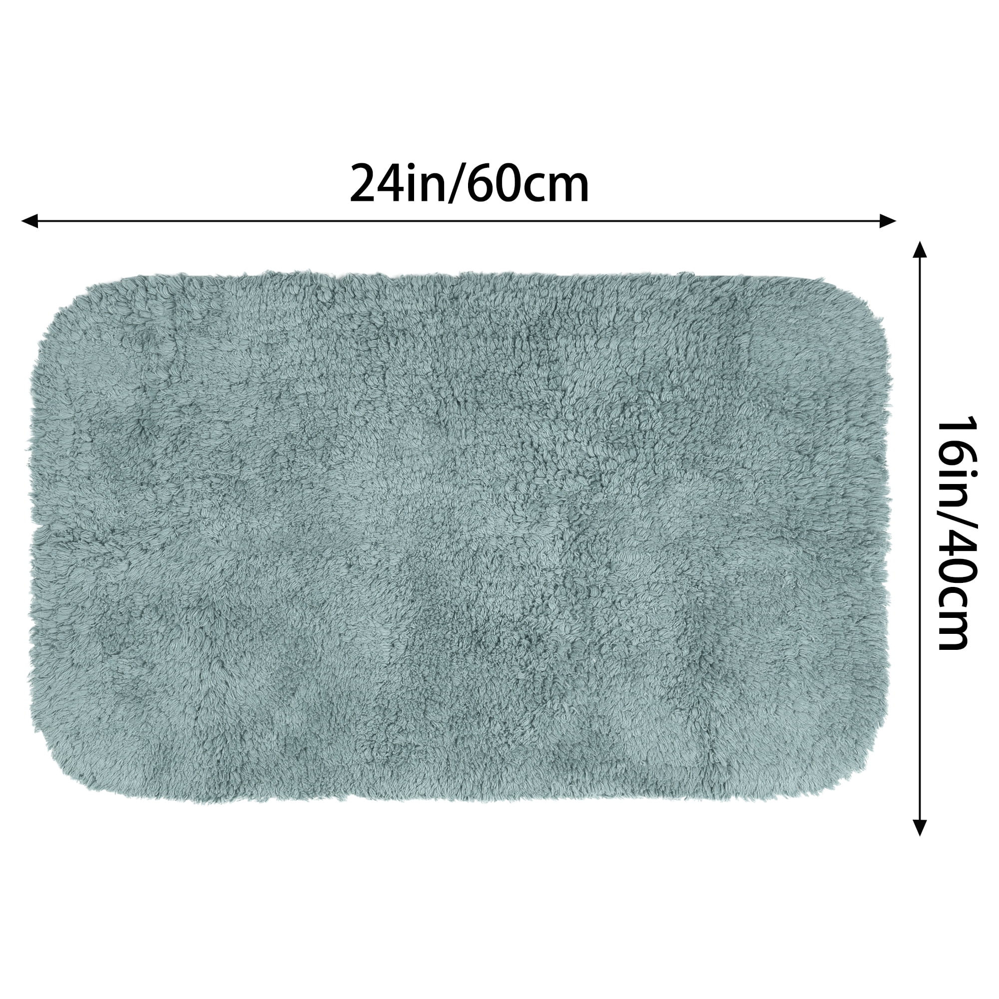 Unique Bargains Cotton Mat Rug Plush Water Absorbent Luxury Rectangular Machine Washable Blue 16" x 24"