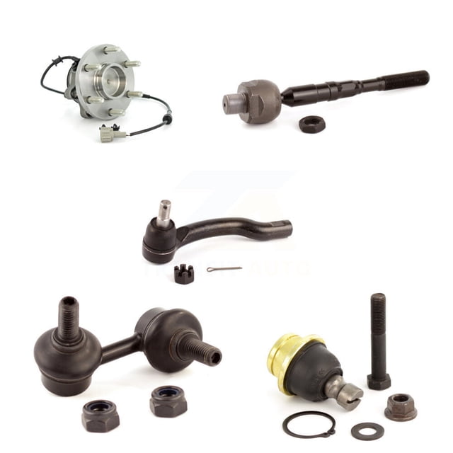 Transit Auto Front Right (Passenger Side) Hub Bearing Lower Ball Joint Outer Inner Tie Rod & Sway Bar Stabilizer Link Kit (5Pc) for Car Nissan Frontier Pathfinder Xterra Suzuki Equator RWD K7T-104934