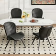 thumbnail image 5 of MOONMISS Dining Chairs Set of 2, Upholstered Kitchen Chairs with Backrest and Metal Legs,Black, 5 of 6