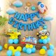 thumbnail image 5 of Banner de globos de feliz cumpleaños azul / Banner de feliz cumpleaños oro rosa / Banner de feliz cumpleaños globos plateados Banner de feliz cumpleaños Guirnalda de feliz cumpleaños negra Letra dora, 5 of 5
