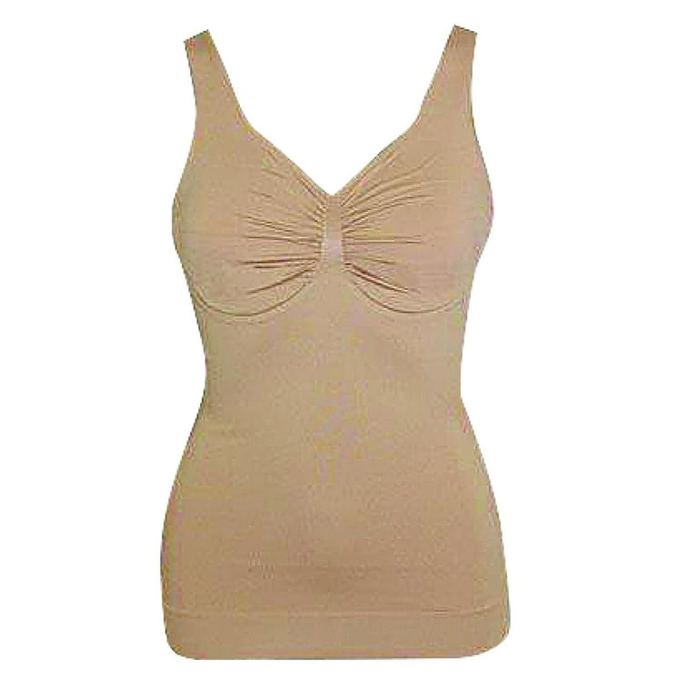 Collections Etc Collections Women's Seamless Non Wire Shaper Spandex  Camisole, Nude, X-Large 