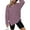 5267-PLUM, variant on TEMOFON Womens Long Sleeve Shirts Blouse Oversized Tops Waffle Knit Crew Neck Sweatshirts Fashion Side Slits Casual Pullover Khaki