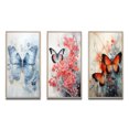 thumbnail image 2 of Designart "Blue Butterfly Wings I" Animals Framed Wall Art Set Of 3 - Blue Butterfly Frame Canvas Set For Living Room Decor, 2 of 6