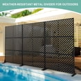 thumbnail image 5 of Metal Privacy Screen for Outdoor & Indoor Use, Free Standing Privacy Screen for Patio Garden Pool, 72" H x 47" W Decoative Privacy Panels, Weather Resistant, Easy Assembly (Black Parallel Line), 5 of 7