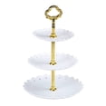 thumbnail image 1 of Advancent Soporte de pastel de 3 niveles, platos de boda para el té de la tarde, vajilla para fiesta, nuevos utensilios para hornear, bandeja de Kits de decoración para fiestas Blanco, 1 of 6