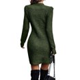 thumbnail image 2 of Innerwin Robe Chandail Col Rond Femme chandail-Over Jumper Hiver Manches Longues Élégante Mini Robes Vert Armée m, 2 of 4