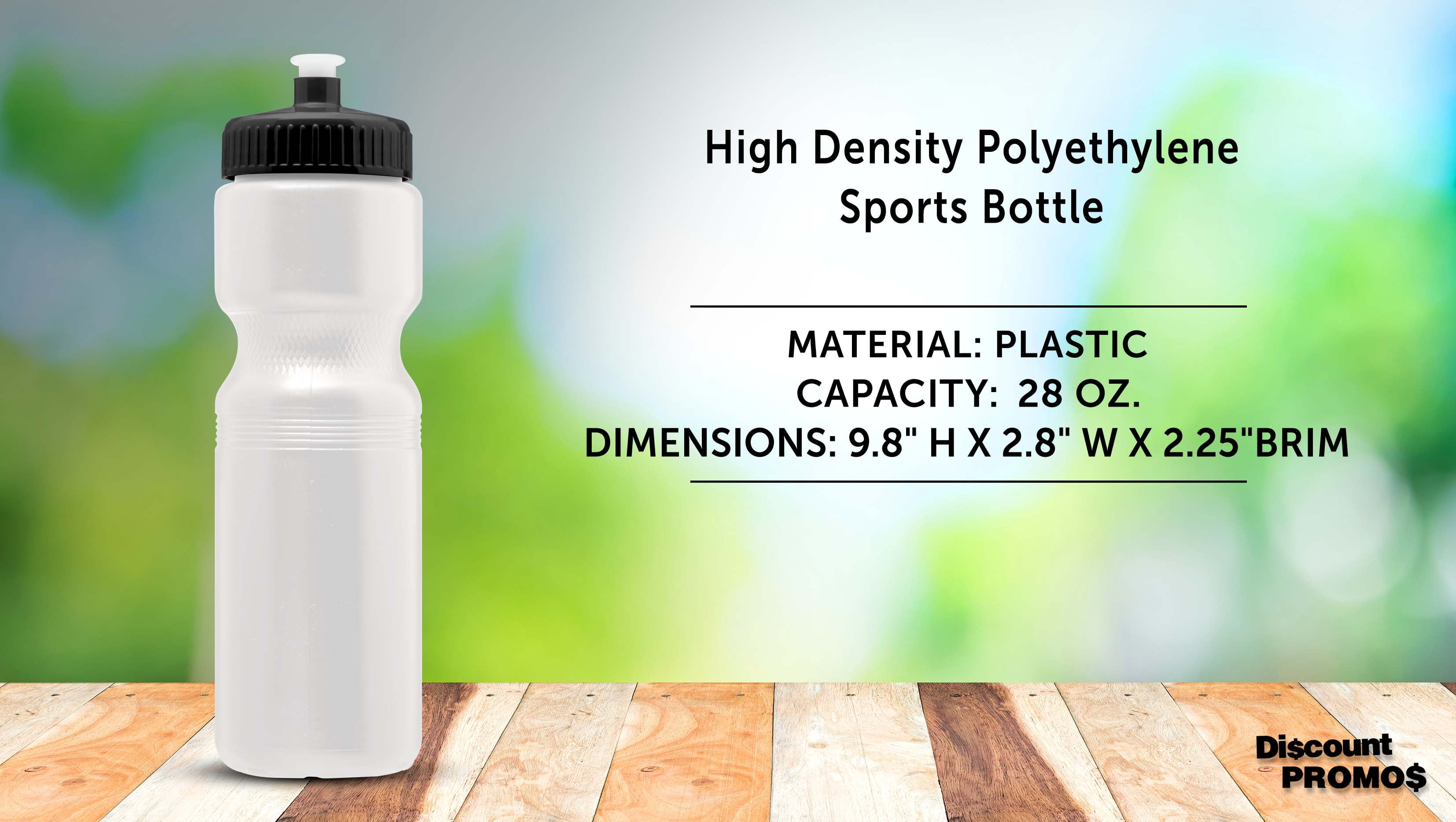 Water Bottles with Push Cap 28 oz. Set of 6, Bulk Pack - Reusable, Great for Gym, Hiking, Cycling, School - White