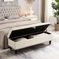 thumbnail image 2 of Beige 59" Bed Bench with Soft Upholstery - Enhances Comfort in Any Room, 2 of 5