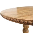 thumbnail image 4 of 21 Inch Side End Table Round Top Stacked Ball Post Natural Brown Mango Wood, 4 of 5
