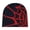 Spiderweb Knit Beanie - Black and Red, variant on Halloween Spider Web Knit Beanie, Acrylic Warm Skull Cap, Gothic Pattern Winter Hat for Holiday Party Daily Wear
