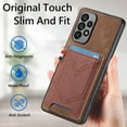 thumbnail image 4 of Nalacover Case for Samsung Galaxy A53 5G Back Card Slots Wallet Case, Vintage Denim Pattern PU Leather Magnet Car Mount Cover, Full Edge Protection Anti-Drop Shockproof Case,Brown, 4 of 8