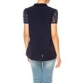 thumbnail image 3 of Women's Solid Top with Front Tie Collar and Lace Sleeves, 3 of 6