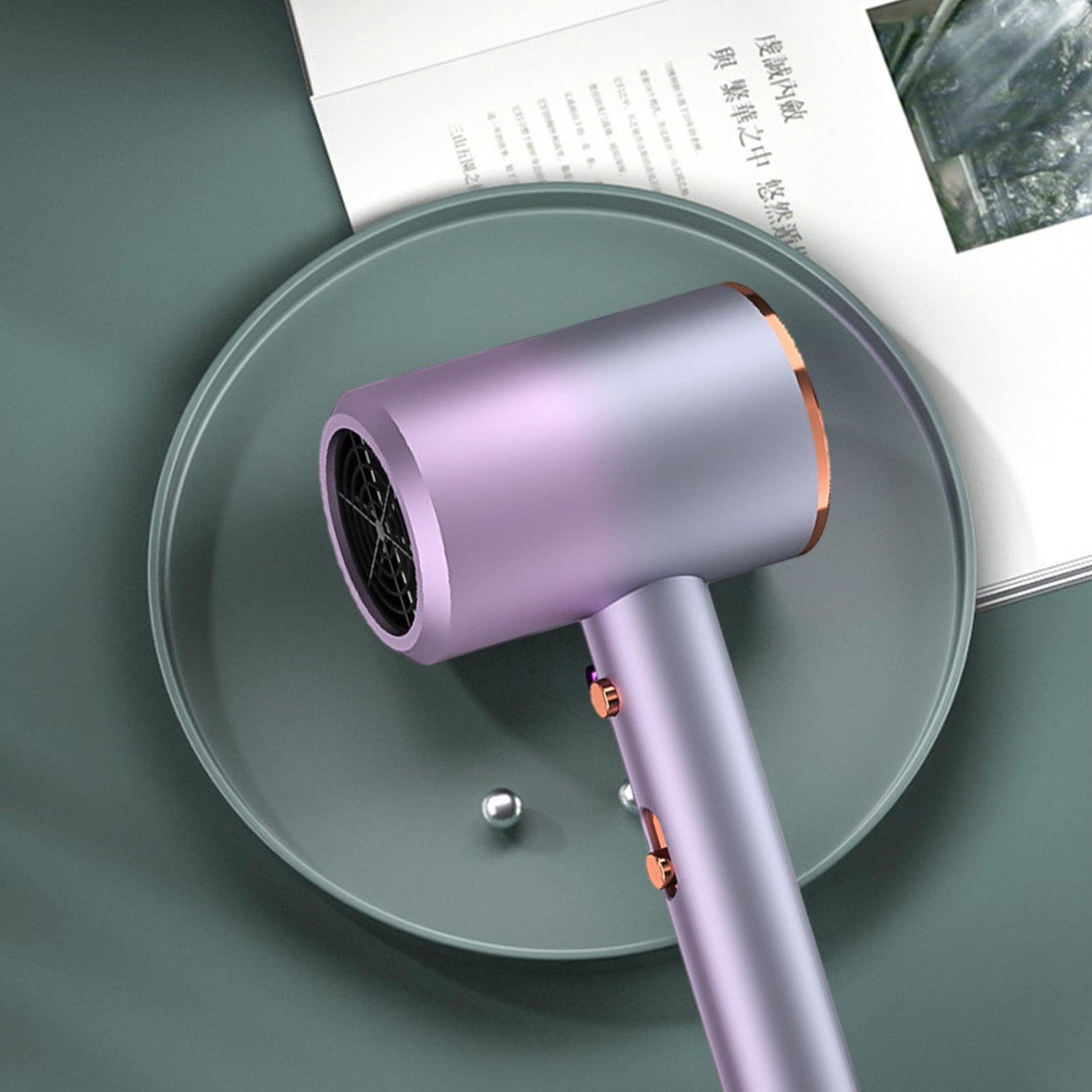 Negative Ion Hair Dryer, Compact Portable Blow Dryer, Fast Drying Hair Styling Tool, Quiet Operation with Diffuser, Home and Travel Use