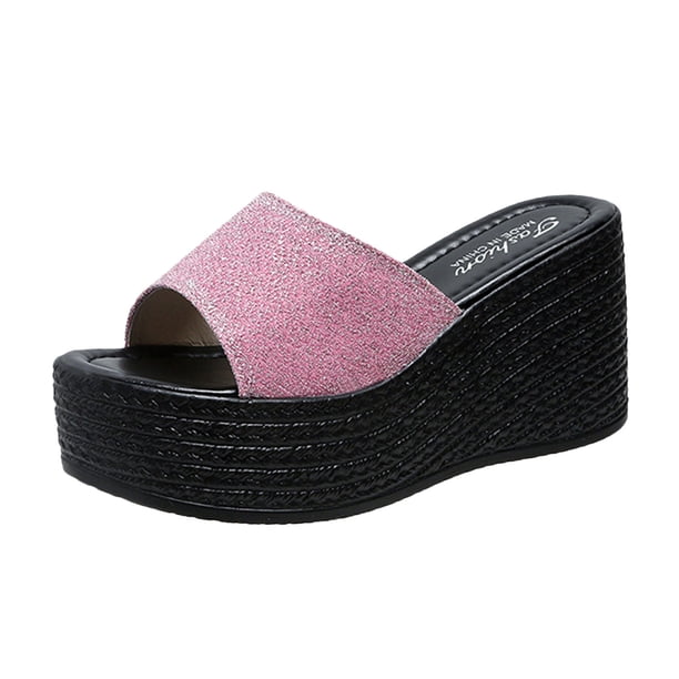 Amzcrzy Zapatos de mujer,Zapatos de mujer,Zapatillas de mujer, Sandalias de playa transpirables con tacón Matsu, suela gruesa y tacón inclinado para mujer Sandalias Mujer Zapatillas De Casa