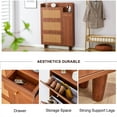 thumbnail image 5 of Storage Cabinet, Caninet, Modern Minimalist Rattan Cabinet, Mdf Bed Top Cabinet Japanese Rattan Shoe Cabinet, Cabinets with Doors and Shelves, Small Home Furniture for Hallways Living Rooms, Wood, 5 of 8