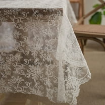 Nkmbld Tablecloth for Kitchen Rustics Coffee Table Cloth Lace Tablecloth White Embroidery Cake Photography Background Embroidery Props Cloth, Multicolor