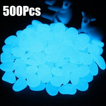 500pcs Glow in the Dark Garden Pebbles for Walkways Aquarium Decor Plants Luminous (Best Gravel For Walkway)