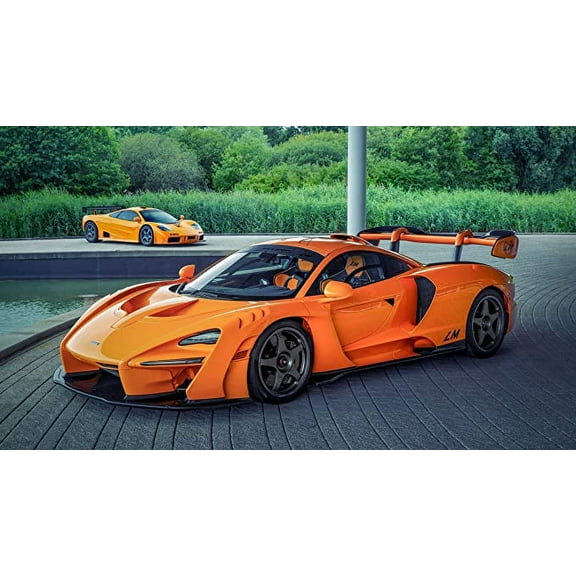 Iconic Arts Laminated 42x24 Poster: Orange mclaren f1 mclaren Senna lm 2020 hd Cars HD