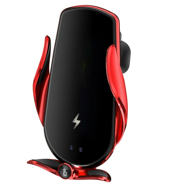 Pisexur Electronics - Cargador inalámbrico para coche para hombre, soporte para ventilación de coche, carga rápida de 15 W, sujeción automática, soporte para teléfono móvil para smartphones, iOS y ni