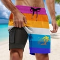 thumbnail image 4 of ibiyuan Men's Swim Trunks with Compression Liner Quick-Dry Mens Bathing Suit Drawstring Beach Board Shorts Pockets Breathable Colorful Swimwear for Men,Hot Pink-D, 4 of 4