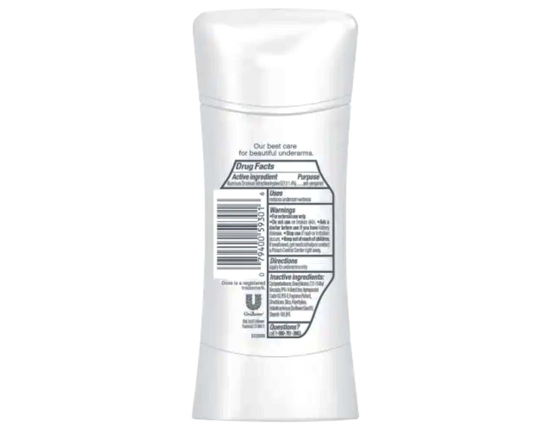 Dove Advanced Care Invisible Stick Antiperspirant Deodorant, Clear Finish 2.6 oz (Pack of 2)