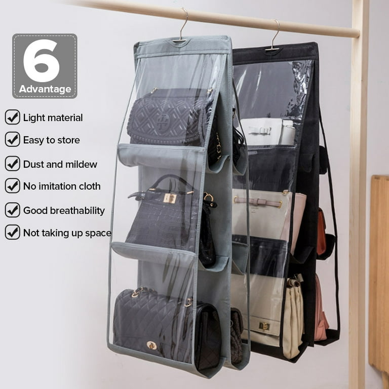 Hanging Purse Organizer Dust-Proof Hanging Handbag Organizer Foldable Clear  Hanging Closet Storage Bag