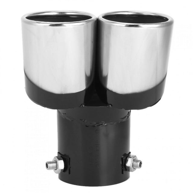 Tubo de cola de escape de salidas duales traseras universales, accesorio de coche de tubo de escape de punta de escape doble de acero inoxidable de 63 mm/2,5 pulgadas para la mayoría de los automóvile
