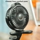 thumbnail image 2 of Portable Wind, 2000mah Battery Clip Fan, Clip Silent Fan, USB Fan, Three Fans With Display, Suitable For Office Desk, Car Back Seat, Bicycle, Outdoor Camping, Black, 2 of 4