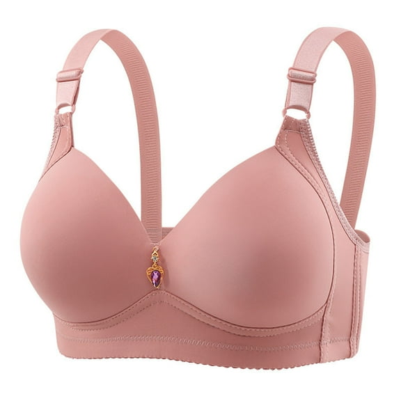 ALLLIST Bras for Women Wirefree Push up Full Coverage Bralette Seamless Pink Plain T-Shirt Women's Underwear