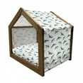 thumbnail image 2 of Sea Animals Pet House, Repeated Cartoon Sharks Swimming to Different Directions Pattern, Outdoor & Indoor Portable Dog Kennel with Pillow and Cover, 5 Sizes, Slate Blue and Eggshell, by Ambesonne, 2 of 5